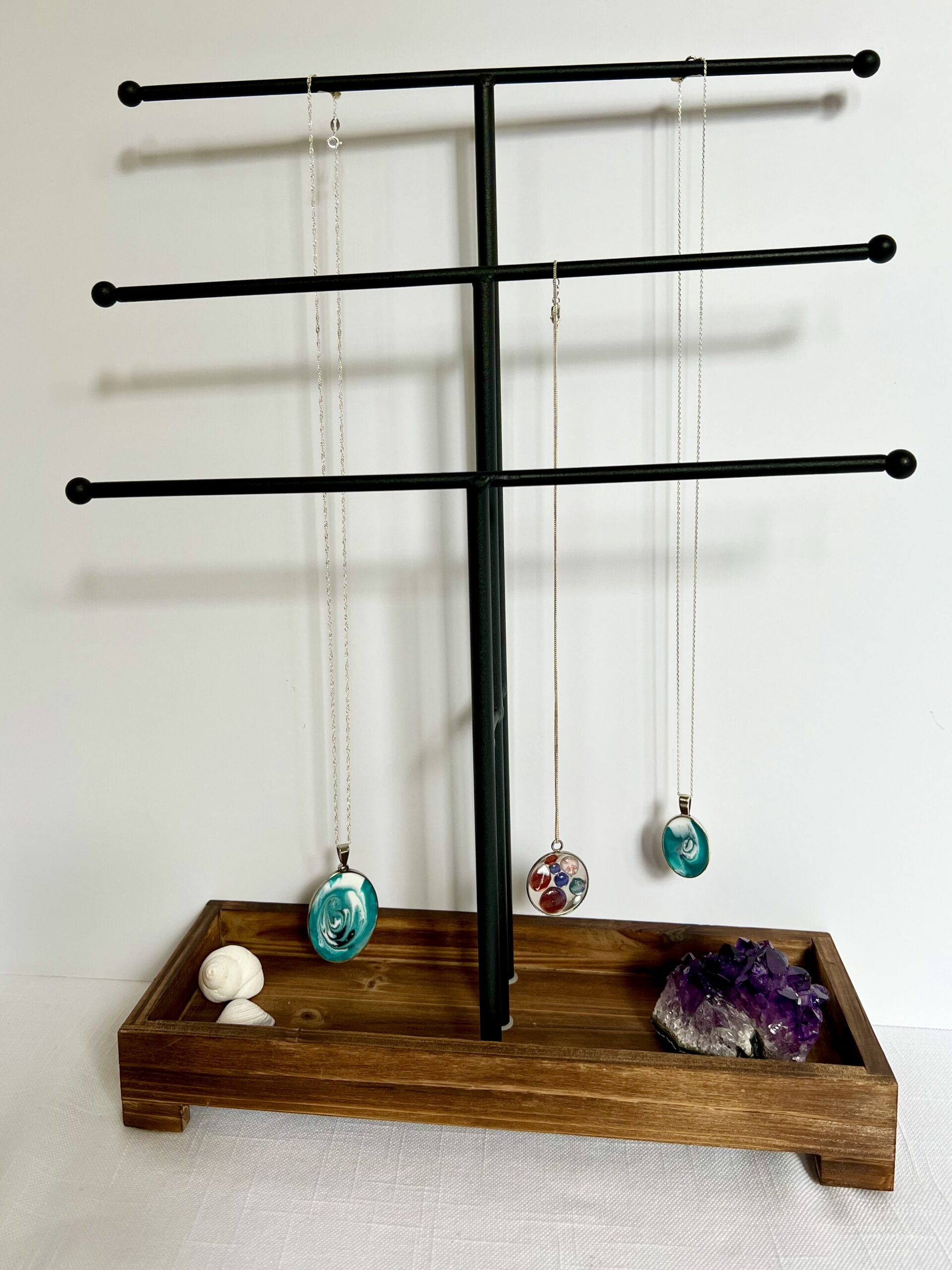 Teal & Black Universe - Large Oval Pendant - Image 4