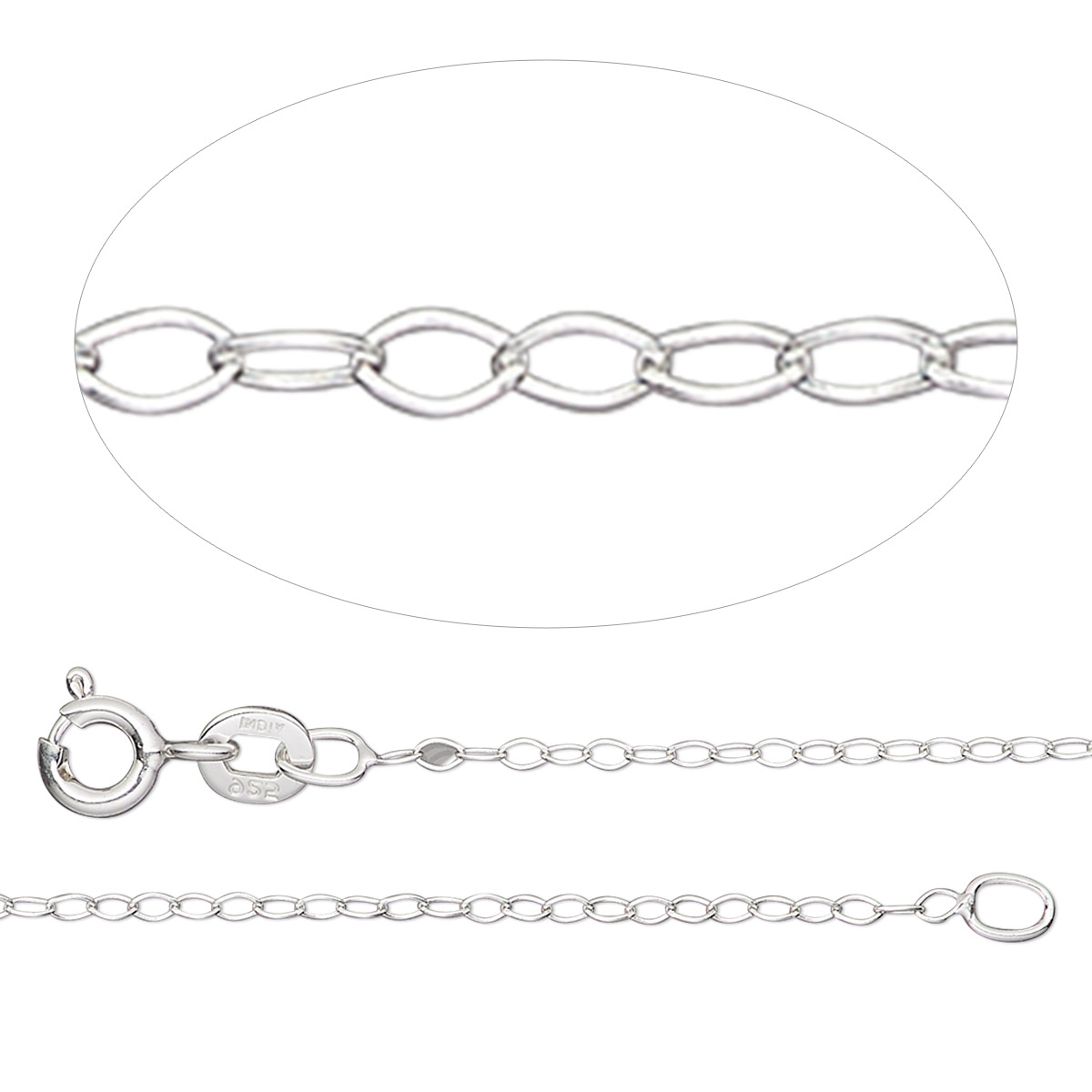 Sterling Silver Chain - 24in. - Image 2