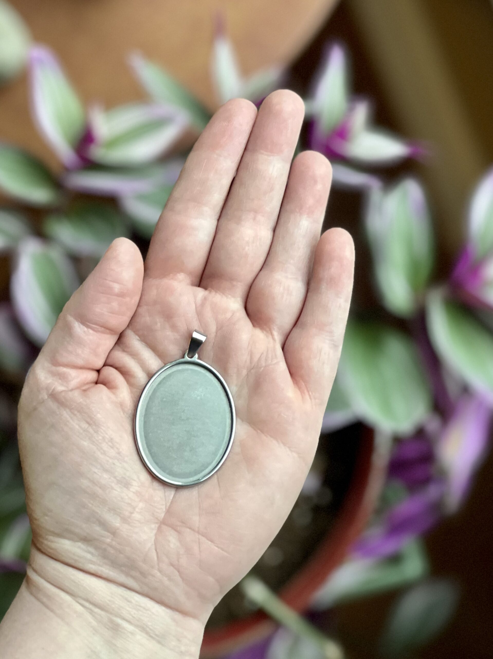 Teal & Black Universe - Large Oval Pendant - Image 5